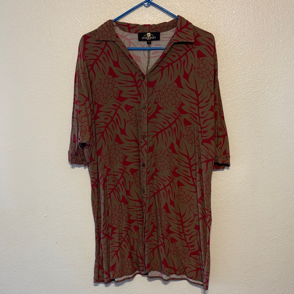 Leaf Pattern Button Down‎ Shirt